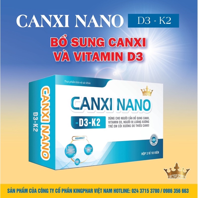 TPBVSK CANXI NANO - D3 - K2 - 30 Viên